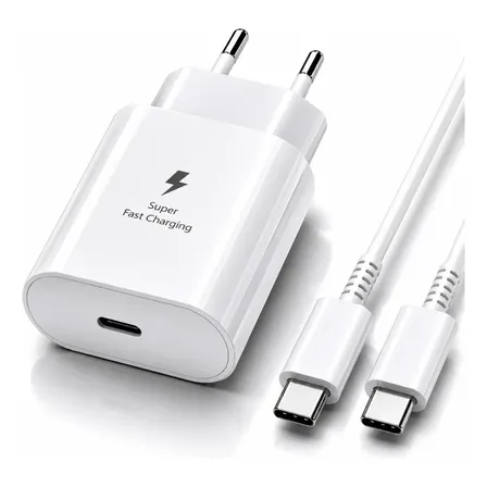 Carregador Turbo Usb-c Para Samsung Galaxy A15 S23 A34 S24 Branco