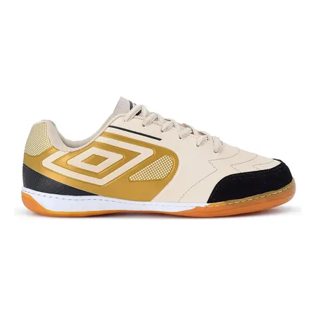 Chuteira Futsal Umbro Pro 5 Club Salão Quadra Leve Reforçada Bege 40 Br