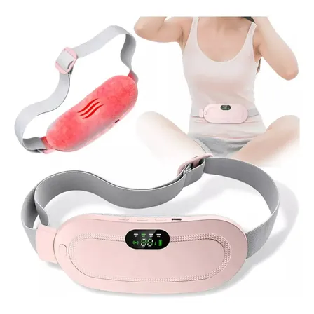Cinta Massageadora Aquecedora Alívio Dor E Cólica Menstrual 127/220v Rosa