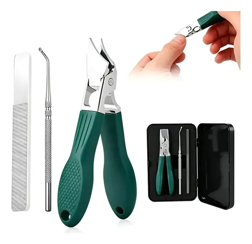 Cortador De Unhas Profissional Inox Bico Longo Conjunto