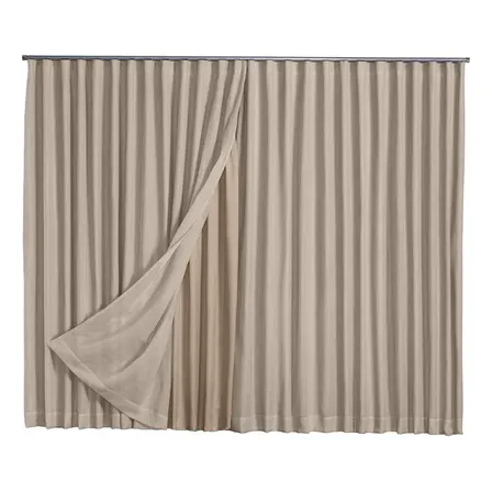 Cortina Microfibra Com Linho 4,00x2,00 Trilho Suiço