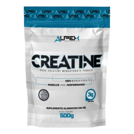 Creatina Monohidratada 500g Sem Sabor Alpex Nutrition Pouch