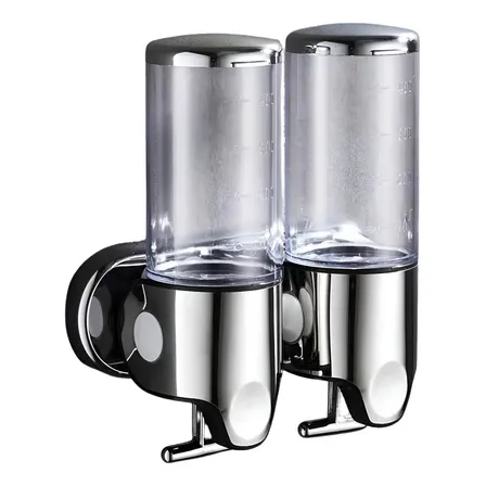 Dispenser de Parede Tapu2You Home Plástico ABS e aço inoxidável Saber Shampoo Condicionador 500ml