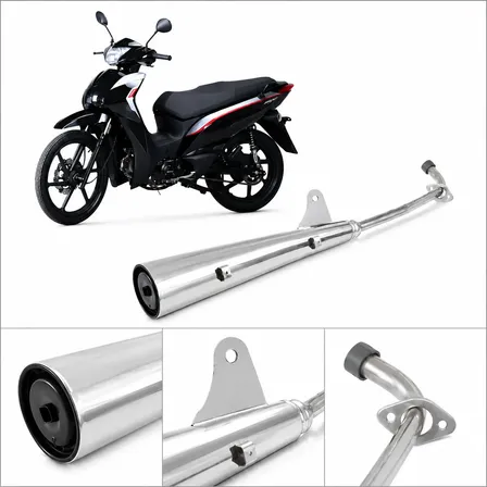 Escapamento Original Aço Shineray Jet 49cc 50cc Cinquentinha