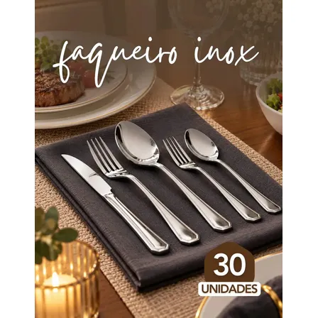Faqueiro BETOLAR 30 Peças de Aço Inoxidável Prateado Elegante