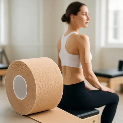 Fita Kinesio Tape Bandagem Adesiva Elástica Fisio Esporte Bege