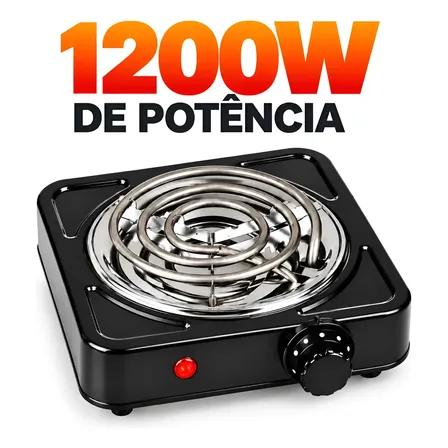 Fogão Cooktop Fogareiro Elétrico 1 Boca Portátil 1200w Preto 127v