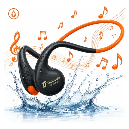 Fone Bluetooth Esportivo Condução Ouvido Óssea Sem Fio Laranja E Branco
