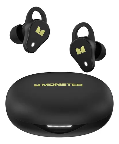 Fone de Ouvido sem fio Bluetooth Monster W36 Possui um Microfone HD Integrado, Controles de Toque Inteligentes, 32 Horas de Reprodução e Graves Profundos, Tornando-o Ideal Para Gogos e Esportes