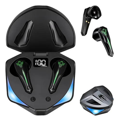 Fone Ouvido Bluetooth Gamer Tws Sem Fio Intra Auricular Com Microfone Led Rgb Esportivo Academia Corrida Compatível iPhone Samsung Xiaomi Android Ios