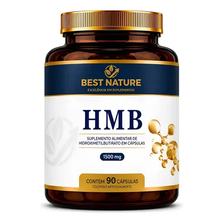 Hmb 1500mg Hidroximetilbutirato 90 Caps Máxima Concentração Neutro - 90 Capsúlas Best Nature