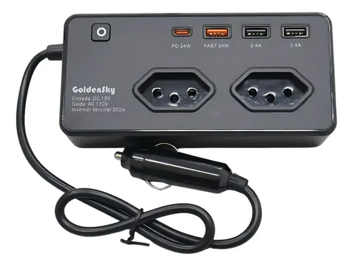 Inversor Conversor 350w 12v Para 110v Tomada + Usb Turbo