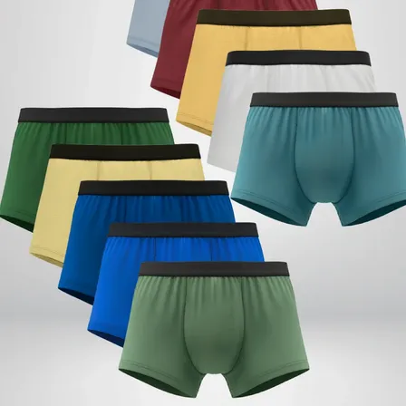 Kit 10 Cuecas Boxer Adulto Cotton Algodão Qualidade Conforto