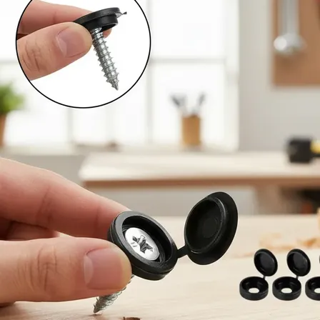 Kit 100 Capas Tampas Acabamento Para Esconder Parafuso Cores Preto