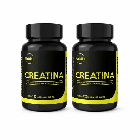 Kit 2 Creatina Monohidratada 120 Cápsulas 100% Pura Natuyou
