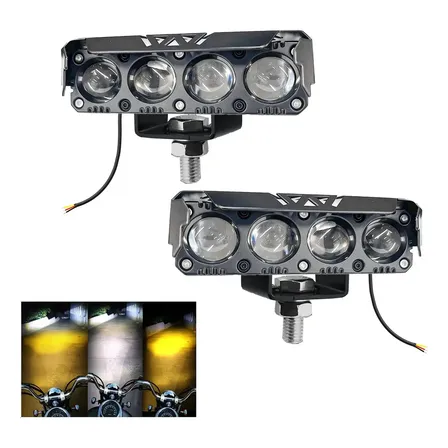 Kit 2 Farol De Milha Moto 200w Auxiliares Iluminação 20000lm Preto