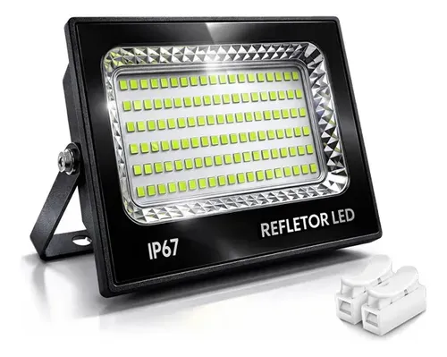 Kit 2 Refletor De Super Led 500w Holofote Prova Dágua Ip67 Branco Frio 6500k Bivolt