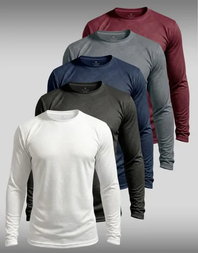Kit 5 Camisetas Térmica Masculina Manga Longa Dry Fit Branca-preta-marinho-cinza-vinho Gg