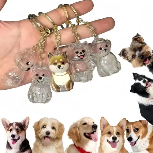 Kit 5 Chaveiros Porta Pelo Pet Cachorro Cápsula Lembrança Kit 5 Raça De Cachorro