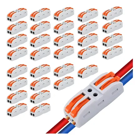 Kit 50 Conector 2 Vias 32a / 250v Compacto Elétrico Emenda 127/220v