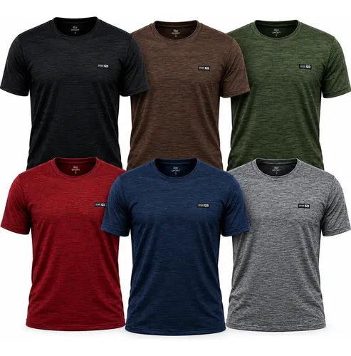Kit 6 Camisetas Masculina Academia Dry Fit Malha Fria Treino 1 De Cada Cor Camuflado Plus