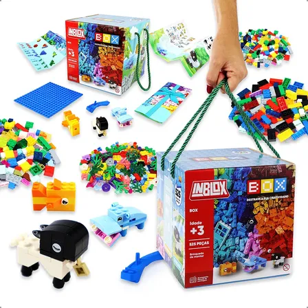 Kit Blocos De Montar Infantil 525 Peças Criatividade