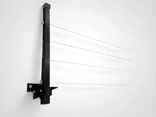Kit Com 2 Pares De Varal De Parede Até80kg Aluminio Premium Preto