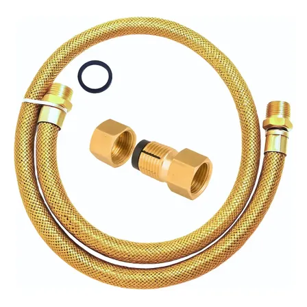 Kit Gas Encanado Mangueira Flexível 80 Cm Adaptador Fêmea