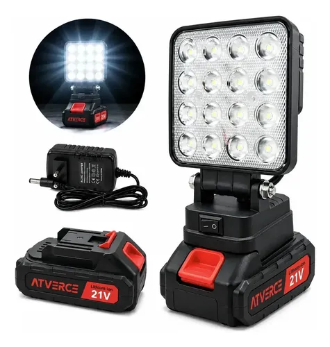 Lanterna LED Recarregável 4 Polegadas, Luz Portátil para Trabalho e Camping
