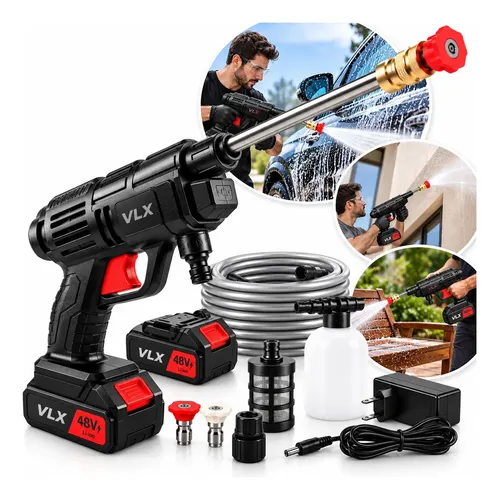 Lavadora Alta Pressão Portátil Recarregável Sem Fio Bivolt Preto 127/220v