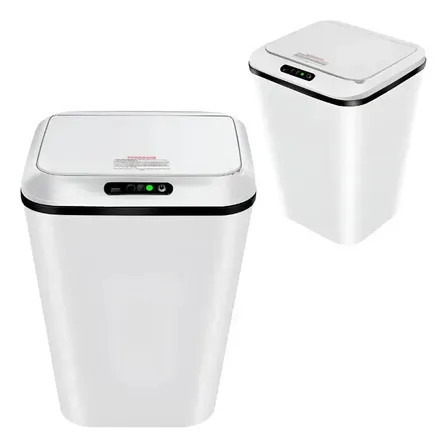 Lixeira Inteligente 16L Sensor Automático Recarregável USB-C 3 Modos Banheiro Cozinha Quarto