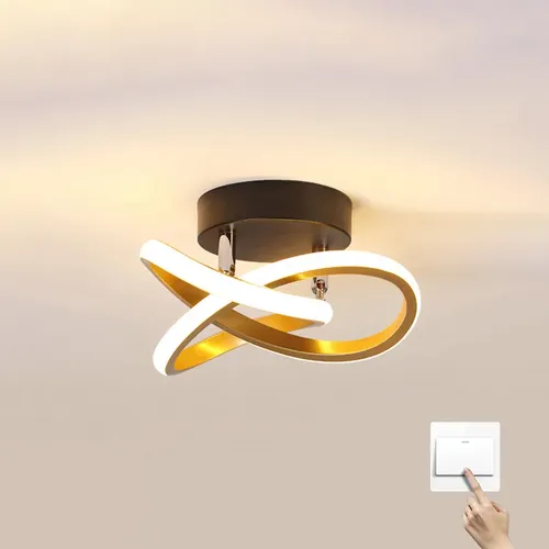 Luminaria Teto Led,pendente Lustre Moderna Para Quarto Sala 127/220v Dourado