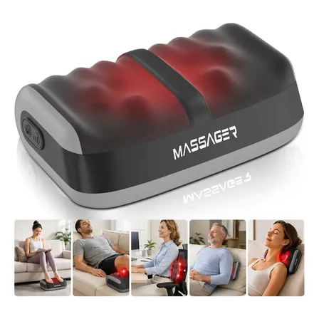 Massageador De Pés Elétrico Buaerfa Portátil com Aquecimento E Rolos, Shiatsu, Massagem Para Pernas E Panturrilhas, Presente Para Homens E Mulheres, Ideal Casa E Escritório, 127/220V universal