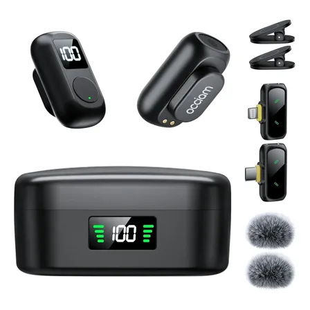 Microfone Lapela Wireless Occiam Qy88 Mic Profissionais Preto