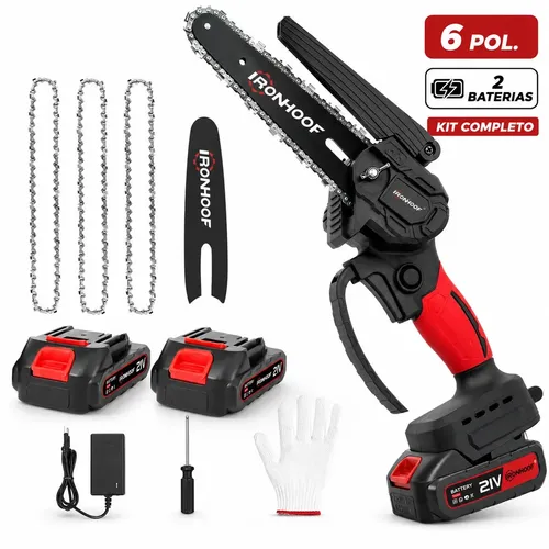 Mini Motosserra Elétrica 6 Polegadas Brushless 2 Bateria