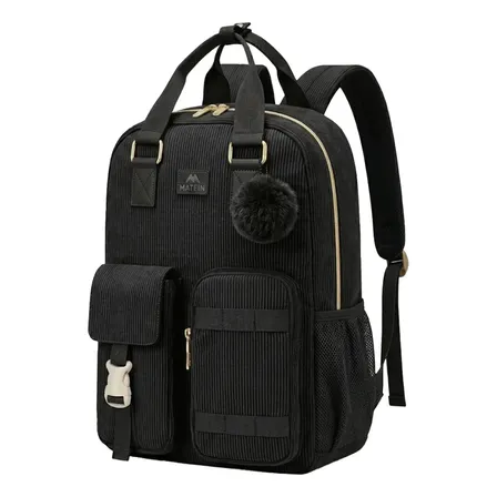 Mochila Feminina Para Notebook 15,6 polegadas Viagem grande 35L Matein Preta