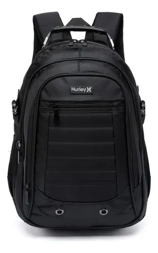 Mochila Mala Trabalho Viagem Hurley Executiva Grande cor Preto Desenho Do Tecido Liso