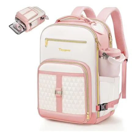 Mochila Viagem Feminina Mochila Escolar Mochila Para Notebook 15.6 Polegadas Itens Pessoais Compartimento Molhados Impermeável Ótimo Para Faculdade, Viagens E Trabalho Taygeer Rosa