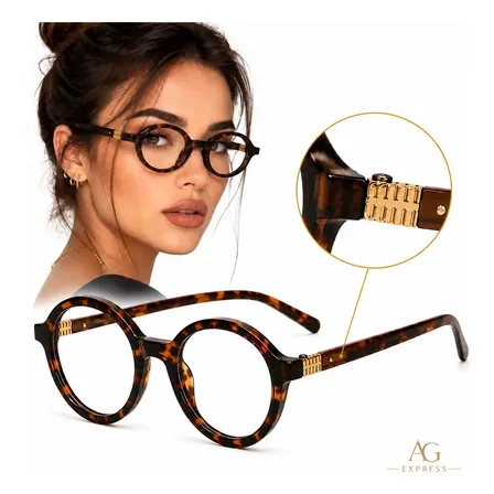Óculos Miu Oval Retrô Tartaruga Blogueira Nova Moda Vintage Marrom Cristal