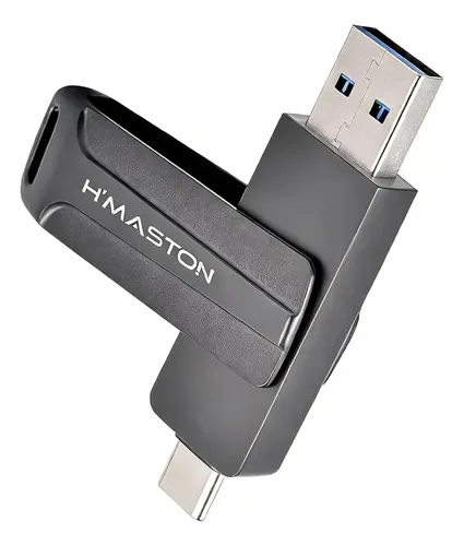 Pen Drive 2 Em 1 Dual Drive 08gb Usb-a + Usb-c 3.0 Rápido Preto