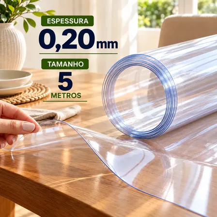 Plastico Transparente Pvc 0.20mm(medio) 5mts X 1.40largura Transparente
