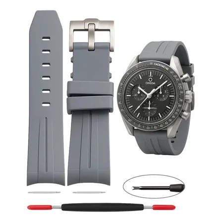 Pulseira De Relógio Para Omega X Swatch Moonswatch 20 Mm Cinza-escuro 2 Cm