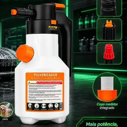 Pulverizador Elétrico Bahrein Snow Foam 2L de Alta Pressão p/ Lavagem Automotiva e Limpeza Geral