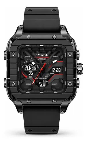 Relógio Masculino Smael Analógico Digital 5atm Com Estojo Preto
