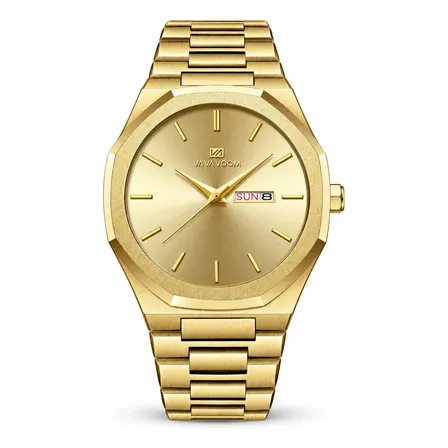 Relógio Masculino Vavavoom Quartzo Calendário Duplo 30m Amarelo