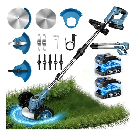 Roçadeira Elétrica Sem Fio 18500rpm 21v Para Jardim Dobevi 127/220v Azul-aço