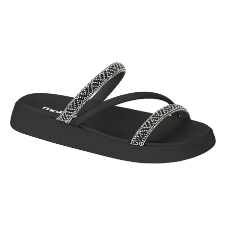 Sandália Feminina Brilho Strass Tendência Moda Original