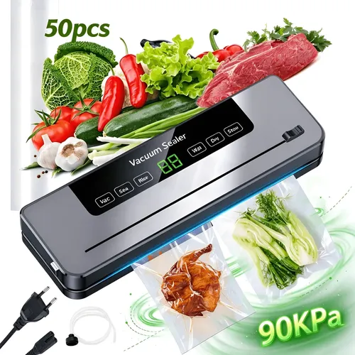 Seladora A Vácuo Alimentos 90kpa 6 Em 1 Portátil Embaladora 110-220v