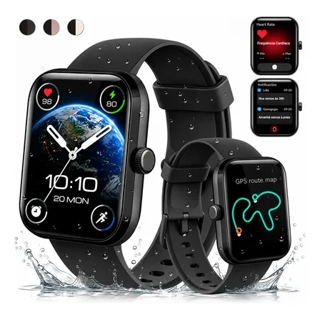 Smartwatch NOVANTE AIR R2 com GPS, Chamadas Bluetooth e Tela 1.85"