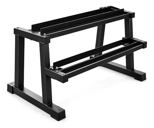 Suporte Organizador Dumbell Halteres Horizontal 6 A 12 Pares Preto
